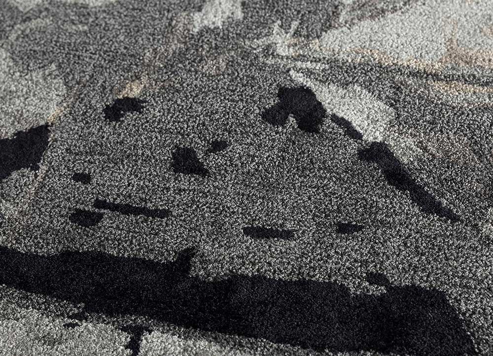 genesis grey and black wool and viscose hand tufted Rug - CloseUp